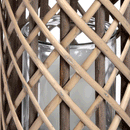 Glass Hurricane Natural Wicker Lantern by Lavishway | Candle Holders-51312