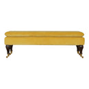 Lavender Castor Legs Mustard Velvet Bench by Lavishway | Benches & Storage Benches-58504