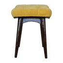 Lavender Cotton Velvet Curved Mustard Bench by Lavishway | Benches & Storage Benches-58553