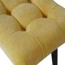 Lavender Cotton Velvet Curved Mustard Bench by Lavishway | Benches & Storage Benches-58549