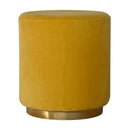 Lavender Gold Base Mustard Velvet Footstool by Lavishway | Footstool-58449
