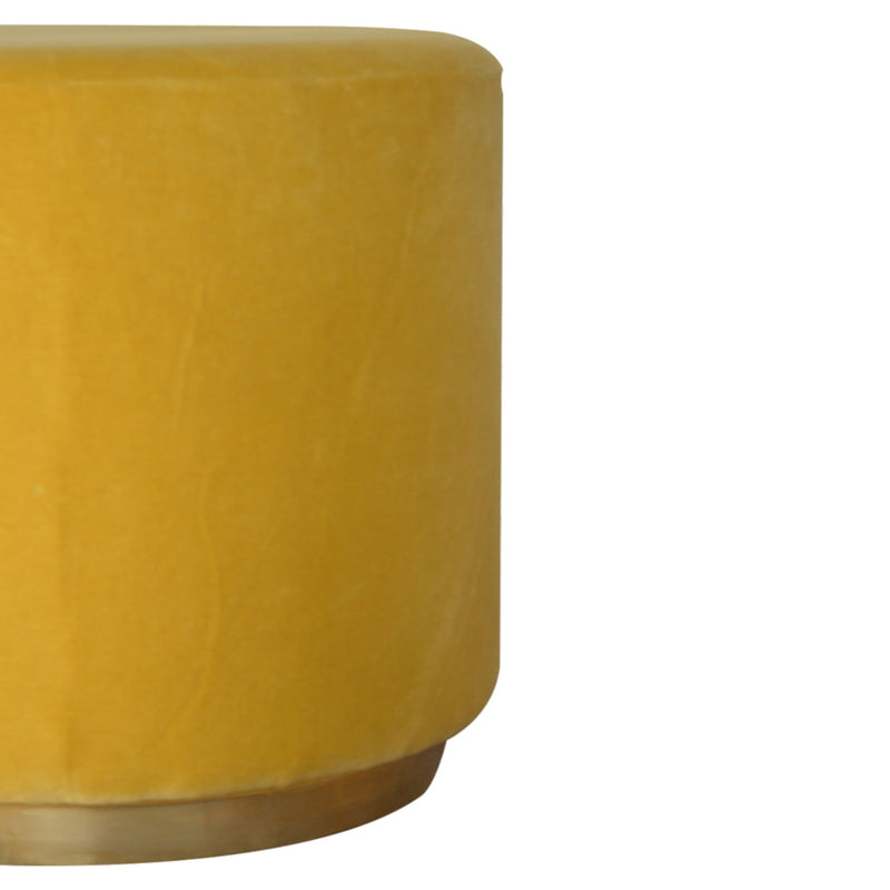 Lavender Gold Base Mustard Velvet Footstool by Lavishway | Footstool-58452