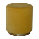 Lavender Gold Base Mustard Velvet Footstool by Lavishway | Footstool-58450