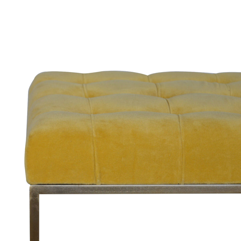 Lavender Gold Base Velvet Footstool by Lavishway | Footstool-58440
