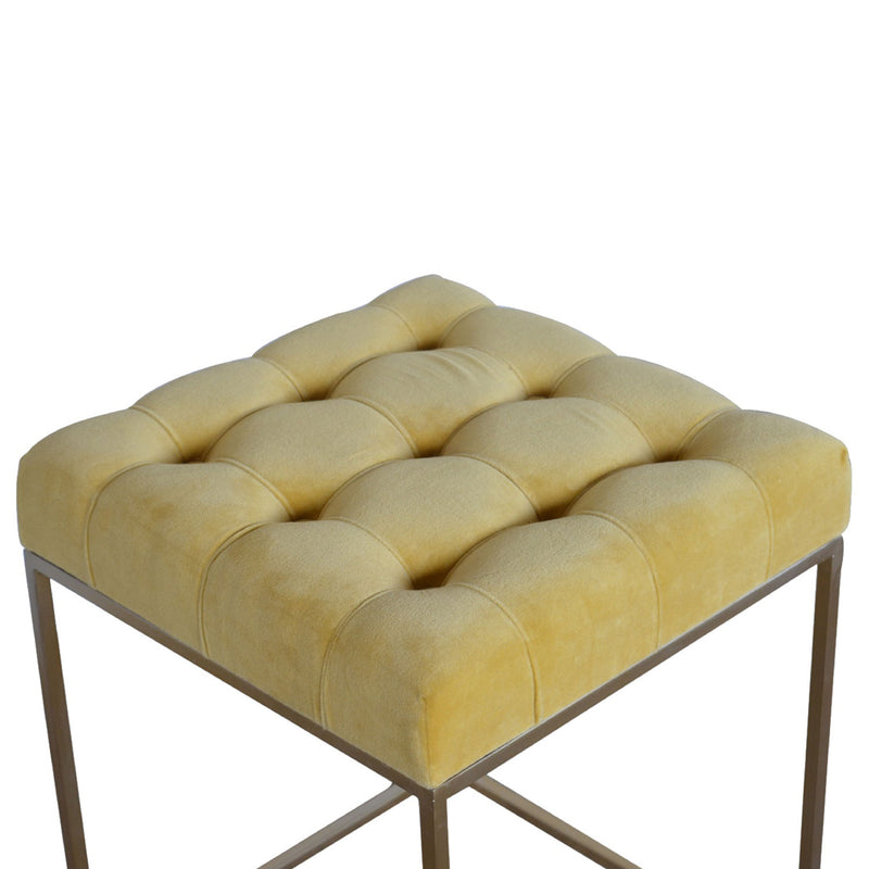Lavender Gold Base Velvet Footstool by Lavishway | Footstool-58437