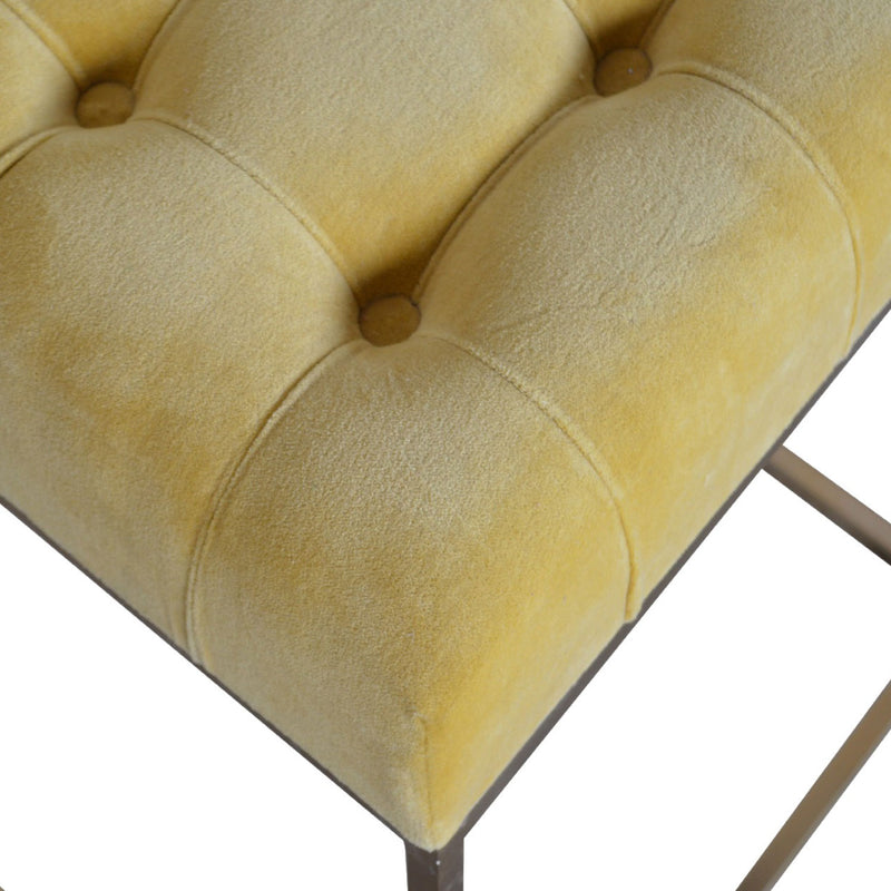 Lavender Gold Base Velvet Footstool by Lavishway | Footstool-58439