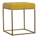 Lavender Gold Base Velvet Footstool by Lavishway | Footstool-58435