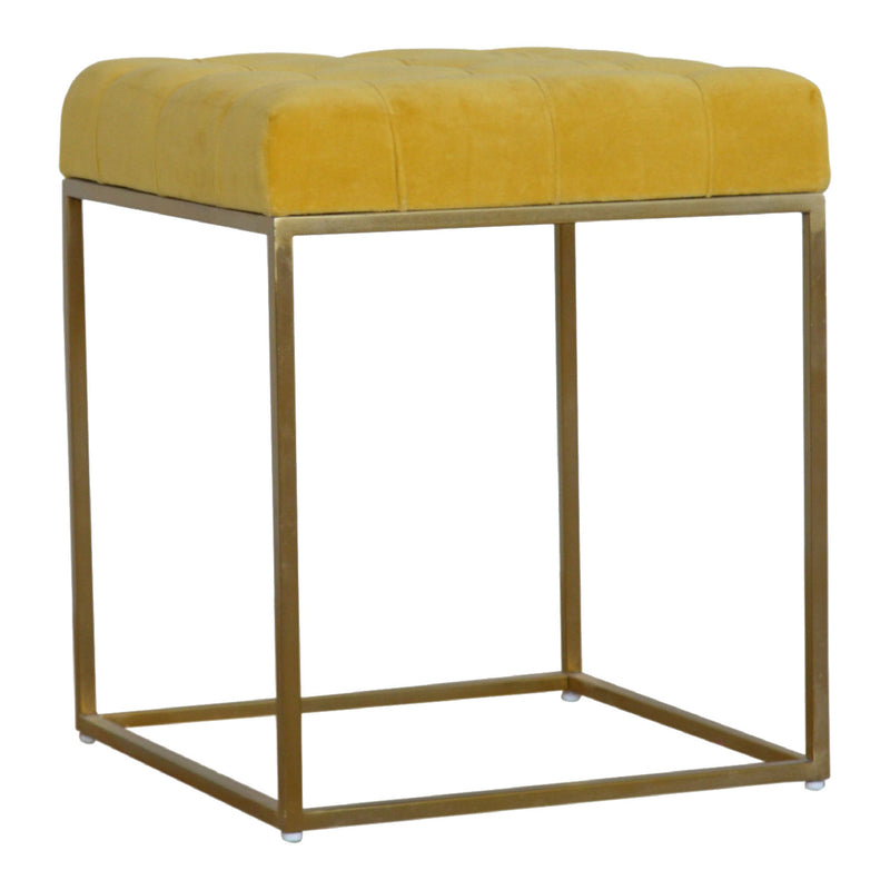 Lavender Gold Base Velvet Footstool by Lavishway | Footstool-58435