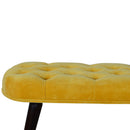 Lavender Mustard Cotton Velvet Bench by Lavishway | Benches & Storage Benches-58569