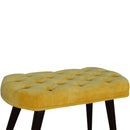 Lavender Mustard Cotton Velvet Bench by Lavishway | Benches & Storage Benches-58566