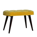 Lavender Mustard Cotton Velvet Bench by Lavishway | Benches & Storage Benches-58563