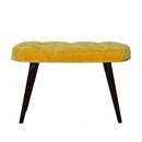 Lavender Mustard Cotton Velvet Bench by Lavishway | Benches & Storage Benches-58564