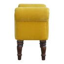 Lavender Upholstered Mustard Velvet Bench by Lavishway | Benches & Storage Benches-58518