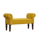 Lavender Upholstered Mustard Velvet Bench by Lavishway | Benches & Storage Benches-58511