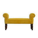Lavender Upholstered Mustard Velvet Bench by Lavishway | Benches & Storage Benches-58512