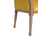 Lavender Mustard Velvet Occasional Chair by Lavishway | Armchairs-58364