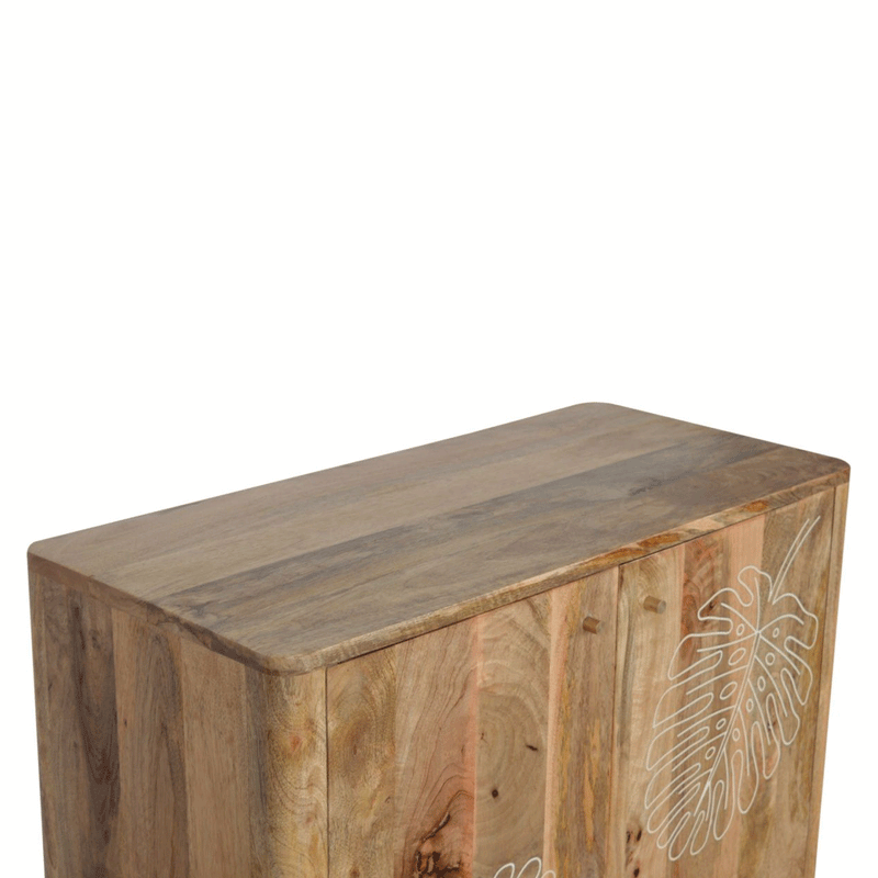 Ravicon Leaf Embossed 2 Doors Resin Cabinet by Lavishway | Hallway Cabinets-59255