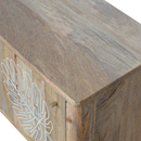 Ravicon Leaf Embossed Resin Wood Cabinet by Lavishway | Hallway Cabinets-59226