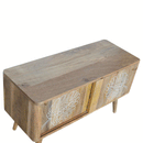 Ravicon Leaf Embossed Resin Wood Cabinet by Lavishway | Hallway Cabinets-59225