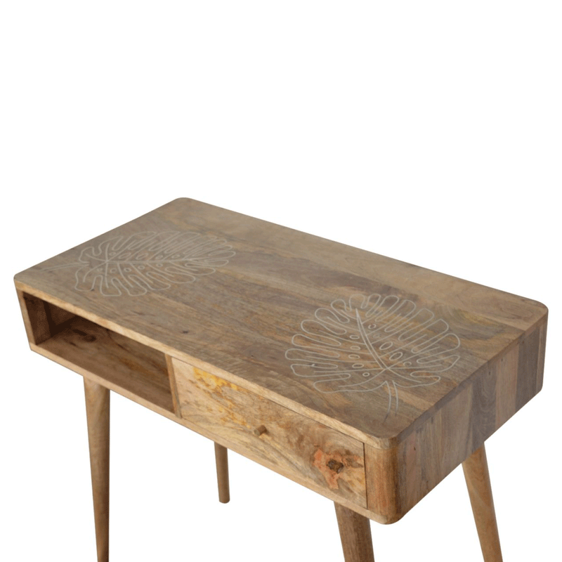 Ravicon Leaf Embossed Resin Writing Desk by Lavishway | Reclaimed Wood Desks-59212
