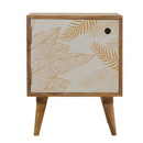 Ravicon Leaf Screen Printed Bedside Table by Lavishway | Bedside Tables-59188