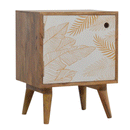 Ravicon Leaf Screen Printed Bedside Table by Lavishway | Bedside Tables-59187
