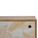 Ravicon Leaf Screen Printed Bedside Table by Lavishway | Bedside Tables-59194