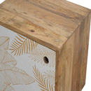 Ravicon Leaf Screen Printed Bedside Table by Lavishway | Bedside Tables-59193