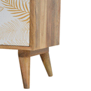 Ravicon Leaf Screen Printed Bedside Table by Lavishway | Bedside Tables-59192