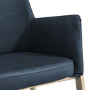 Leigh Night Blue Faux Leather Armchair by Lavishway | Armchairs-24991