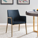 Leigh Night Blue Faux Leather Armchair by Lavishway | Armchairs-24983