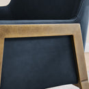 Leigh Night Blue Faux Leather Armchair by Lavishway | Armchairs-24989