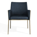 Leigh Night Blue Faux Leather Armchair by Lavishway | Armchairs-24986