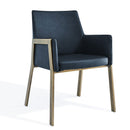Leigh Night Blue Faux Leather Armchair by Lavishway | Armchairs-24985