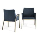 Leigh Night Blue Faux Leather Armchair by Lavishway | Armchairs-24987