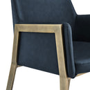 Leigh Night Blue Faux Leather Armchair by Lavishway | Armchairs-24990
