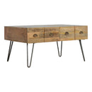 Leo 2 Drawers Iron Base Coffee Table by Lavishway | Coffee Tables-59213