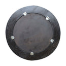 Leo Ash Black Wooden Frame Round Wall Mirror by Lavishway | Wall Mirrors-59304