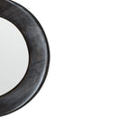 Leo Ash Black Wooden Frame Round Wall Mirror by Lavishway | Wall Mirrors-59300