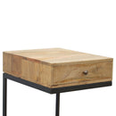 Leo Iron Base Geometric Style Bedside Table by Lavishway | Bedside Tables-59198