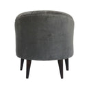 Leo Upholstered Grey Velvet Armchair by Lavishway | Velvet Sofa-59287