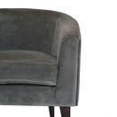 Leo Upholstered Grey Velvet Armchair by Lavishway | Velvet Sofa-59284
