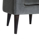 Leo Upholstered Grey Velvet Armchair by Lavishway | Velvet Sofa-59283