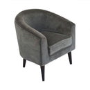 Leo Upholstered Grey Velvet Armchair by Lavishway | Velvet Sofa-59282