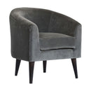 Leo Upholstered Grey Velvet Armchair by Lavishway | Velvet Sofa-59280