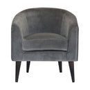 Leo Upholstered Grey Velvet Armchair by Lavishway | Velvet Sofa-59281