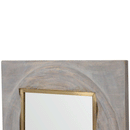 Leonardo Wooden Frame Square Wall Mirror by Lavishway | Wall Mirrors-59129
