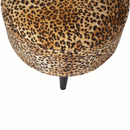 Perkins Leopard Print Velvet Footstool by Lavishway | Footstool-59123