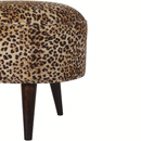 Perkins Leopard Print Velvet Footstool by Lavishway | Footstool-59120
