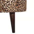 Perkins Leopard Print Velvet Footstool by Lavishway | Footstool-59121